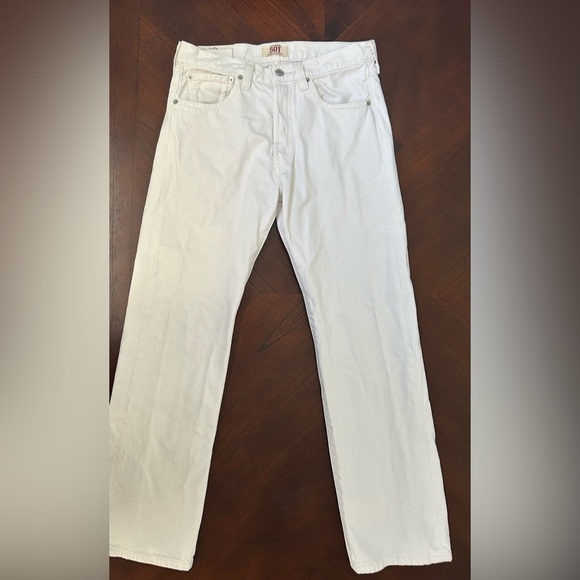 Levi's 501 Men's Straight White Jeans size w32 L30 - Picture 2 of 11